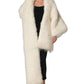 White Faux Fur Long Sleeves Coat Jacket
