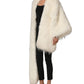 White Faux Fur Long Sleeves Coat Jacket