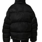 Black DGVIB3 Embroidered Padded Puffer Jacket