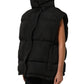 Black Polyester Sleeveless Padded Men Puffer Jacket