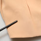 Dark Green Beige Polyester Overcoat Women Blazer Jacket