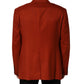 Red Cashmere Single Breasted Blazer Jacket