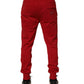 Red DG Logo Cotton Jogger Men Sweatpants Pants