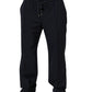 Dark Blue Drawstring Nylon Jogger Sweatpants Pants