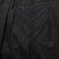 Black Pinstripe Wool Men Dress Trouser Pants