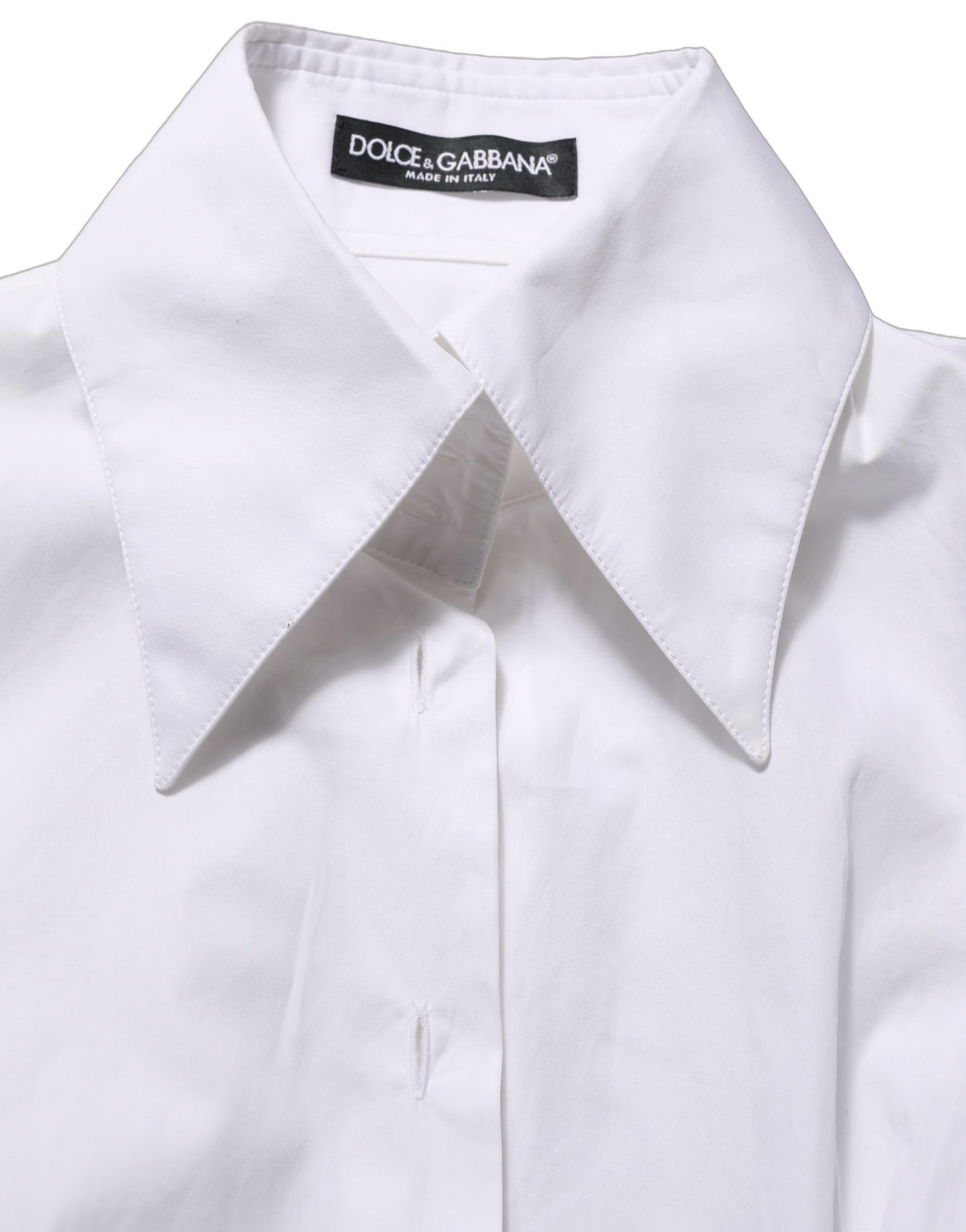 White Collared Long Sleeves Dress Shirt Top