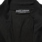 Black Silk Long Sleeves Draped Blouse Top
