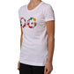 White DG Logo Embellished Round Neck T-shirt
