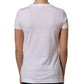White DG Logo Embellished Round Neck T-shirt