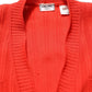 Red Wool Knit ButtonEmbellished Cardigan Sweater