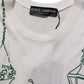 White Silk Knit Garden Fountain Print Tank Top