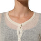 White Knit Cropped Wool Cardigan Sweater