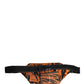 Brown Tiger Print Nylon Fanny Waist Pack Borse Men Bag