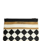 Multicolor Checkered Logo Print Nylon Clutch Borse Bag