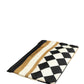 Multicolor Checkered Logo Print Nylon Clutch Borse Bag