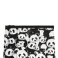 Black White Panda Print Nylon Clutch Men Pouch Borse Bag