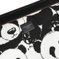 Black White Panda Print Nylon Clutch Men Pouch Borse Bag