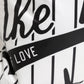 Black White Striped Polyester Drawstring Backpack Men Bag