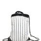 Black White Striped Polyester Drawstring Backpack Men Bag