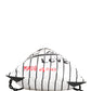 Black White Striped Polyester Drawstring Backpack Men Bag