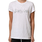 White Crew Neck Short Sleeves Embellished T-shirt