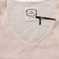 Light Pink Linen V-Neck Long Sleeves Blouse Top