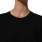 Black Wool Crew Neck Short Sleeves T-shirt