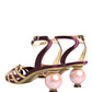 Purple Gold Keira Pearl Heels Sandals Shoes