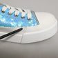 Blue White Sequin Logo Low Top Sneakers Shoes