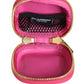 Pink Lamb Leather Embossed Logo Holder Airpod Case