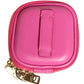 Pink Lamb Leather Embossed Logo Holder Airpod Case