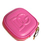 Pink Lamb Leather Embossed Logo Holder Airpod Case