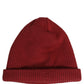 Women Bordeaux Wool Knitted Winter Beanie Capello Hat