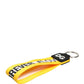 Yellow Logo Polyester Silver Brass Holder Keychain Keyring