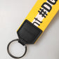 Yellow Logo Polyester Silver Brass Holder Keychain Keyring