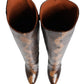 Brown Exotic Leather Knee High Boots Shoes