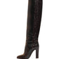 Brown Exotic Leather Knee High Boots Shoes