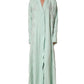 Mint Green Silk Lace Trim Abaya Maxi Dress