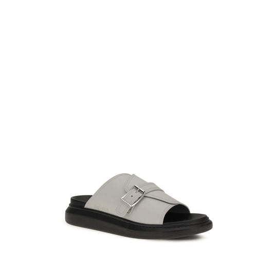 Gray Polyurethane Platform Sandals