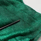 Metallic Green Sleeveless Plissé Gown Dress