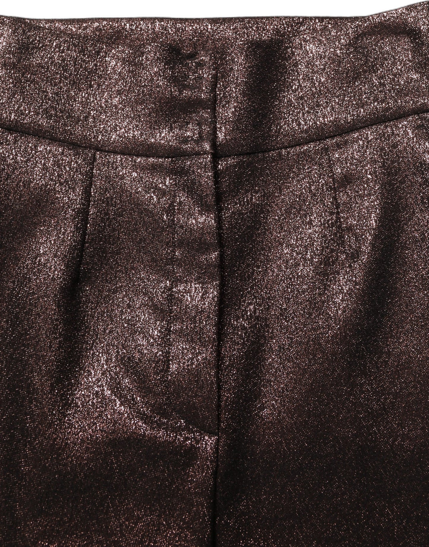 Metallic Brown High Waist Tapered Leg Pants