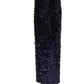 Blue Sequin High Waist PencilCut Midi Skirt