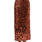 Bronze Sequin HighWaist PencilCut Midi Skirt