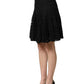 Black Floral Cut Out Lace A-line Mini Skirt