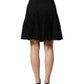 Black Floral Cut Out Lace A-line Mini Skirt