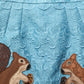 Blue Jacquard Embroidered A-line Skirt