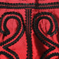 Red Soutache Embroidery A-line Mini Skirt