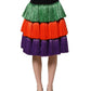 Multicolor Fringed High Waist Knee Length Skirt
