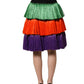 Multicolor Fringed High Waist Knee Length Skirt