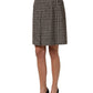 Brown Tweed High Waist A-line Mini Skirt